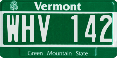 VT license plate WHV142