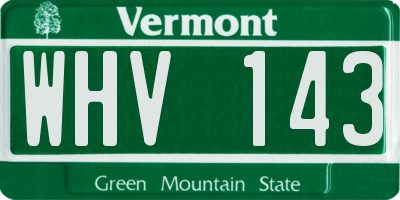 VT license plate WHV143