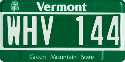 VT license plate WHV144