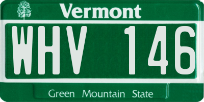 VT license plate WHV146