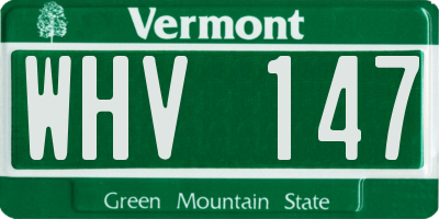 VT license plate WHV147