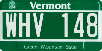 VT license plate WHV148