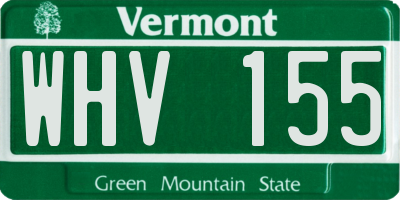 VT license plate WHV155