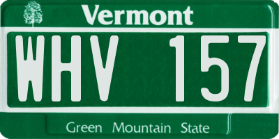 VT license plate WHV157