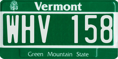 VT license plate WHV158