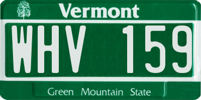 VT license plate WHV159