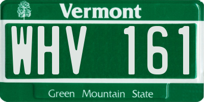 VT license plate WHV161