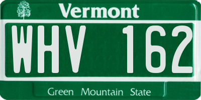 VT license plate WHV162
