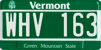 VT license plate WHV163