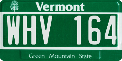 VT license plate WHV164