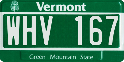 VT license plate WHV167