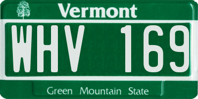 VT license plate WHV169