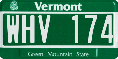 VT license plate WHV174