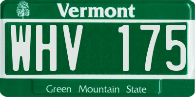 VT license plate WHV175