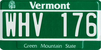 VT license plate WHV176