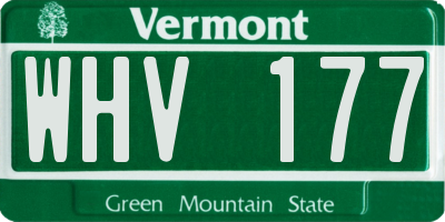 VT license plate WHV177