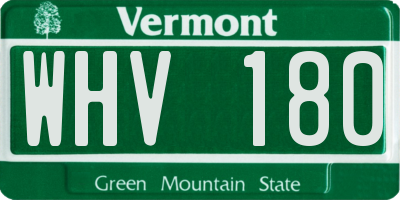 VT license plate WHV180