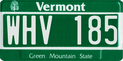 VT license plate WHV185