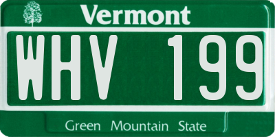 VT license plate WHV199
