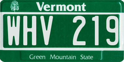 VT license plate WHV219