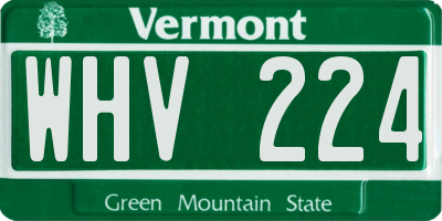 VT license plate WHV224