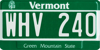 VT license plate WHV240