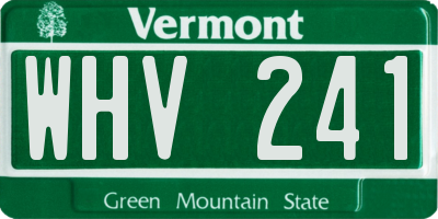 VT license plate WHV241