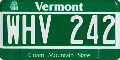 VT license plate WHV242