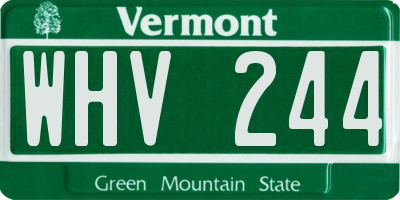 VT license plate WHV244
