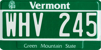 VT license plate WHV245