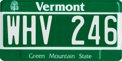 VT license plate WHV246