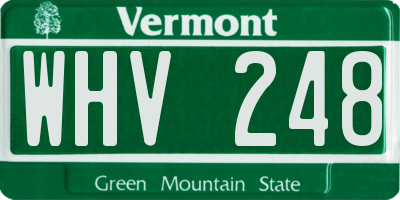 VT license plate WHV248