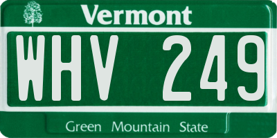 VT license plate WHV249