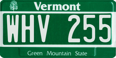 VT license plate WHV255