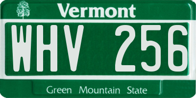 VT license plate WHV256