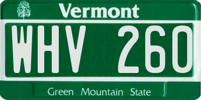 VT license plate WHV260