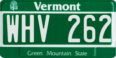 VT license plate WHV262