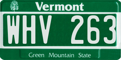 VT license plate WHV263