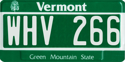 VT license plate WHV266