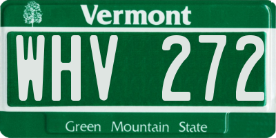 VT license plate WHV272