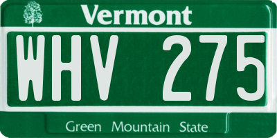 VT license plate WHV275