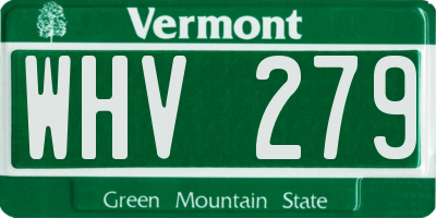 VT license plate WHV279