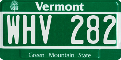 VT license plate WHV282