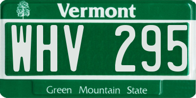 VT license plate WHV295
