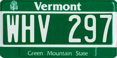 VT license plate WHV297