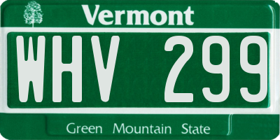 VT license plate WHV299