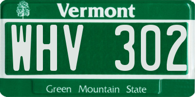 VT license plate WHV302