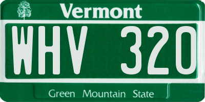 VT license plate WHV320