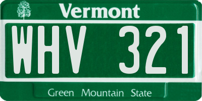 VT license plate WHV321
