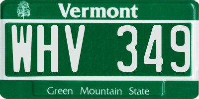 VT license plate WHV349